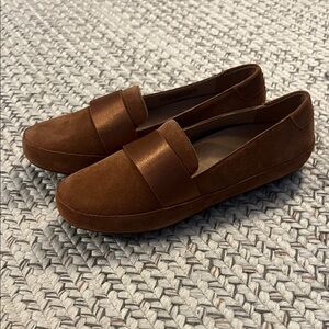 Vionic Chestnut Suede Loafers